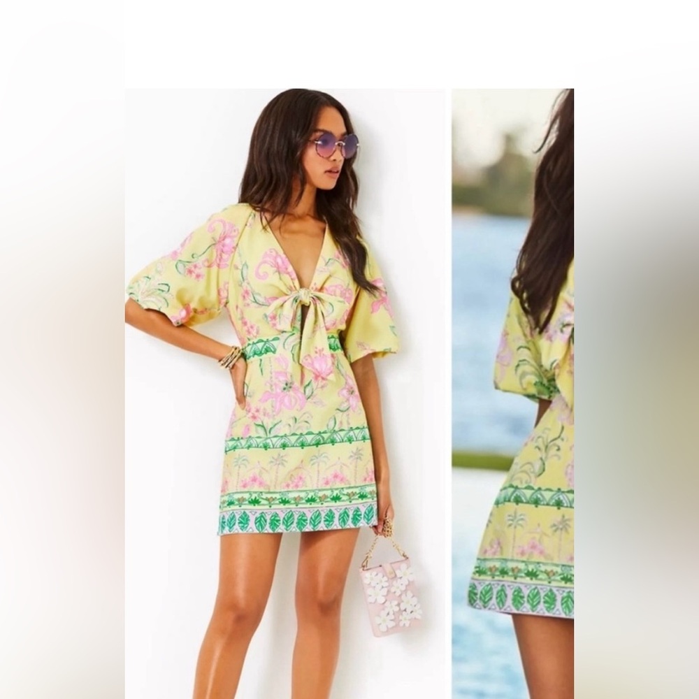 Lilly Pulitzer Yellow Puff Sleeve romper